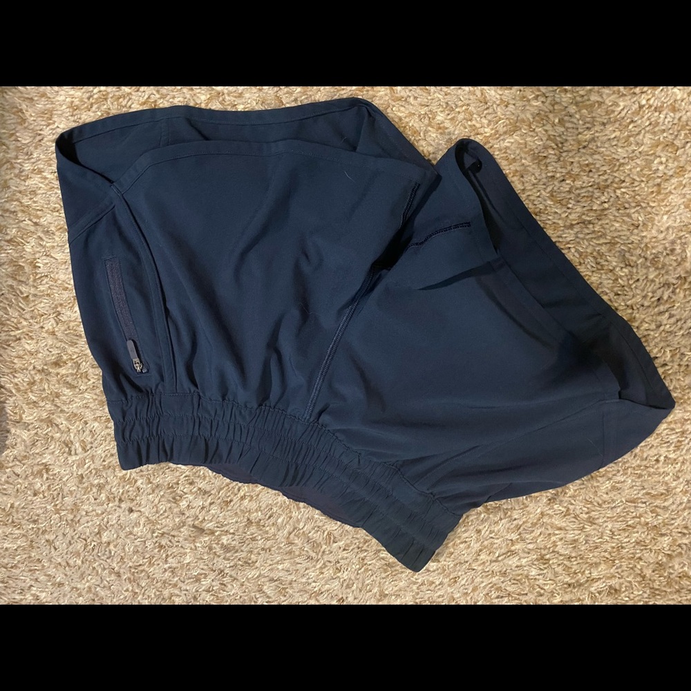 Navy Lululemon 4” Tracker V Short
